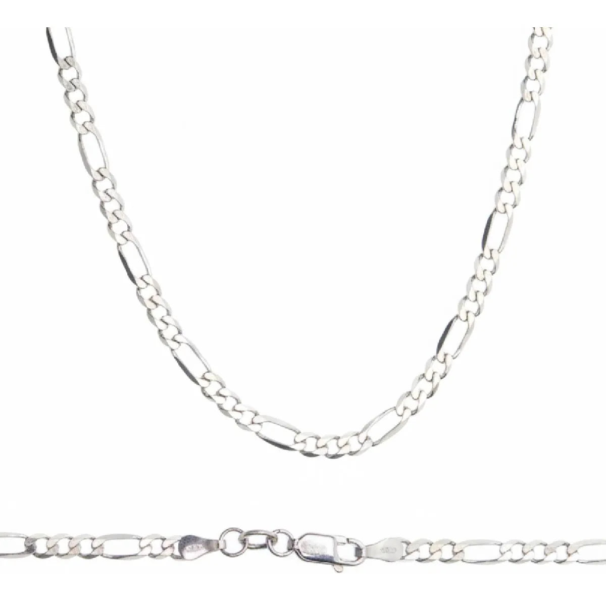 Ortiz Espinosa Collar Figaro De Plata 925 Medida 55cm X 3.0