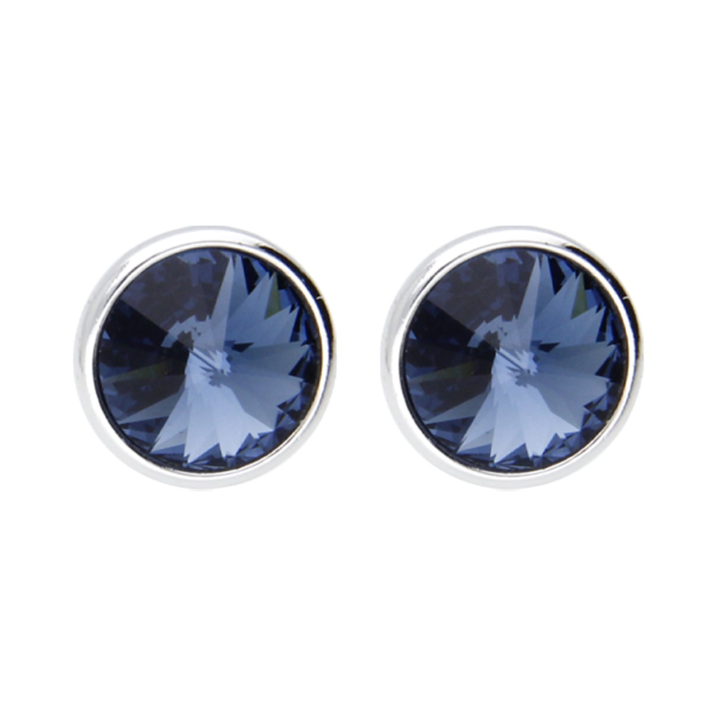 Arete Rivoli Baño De Rodio | Cristal Europeo Azul