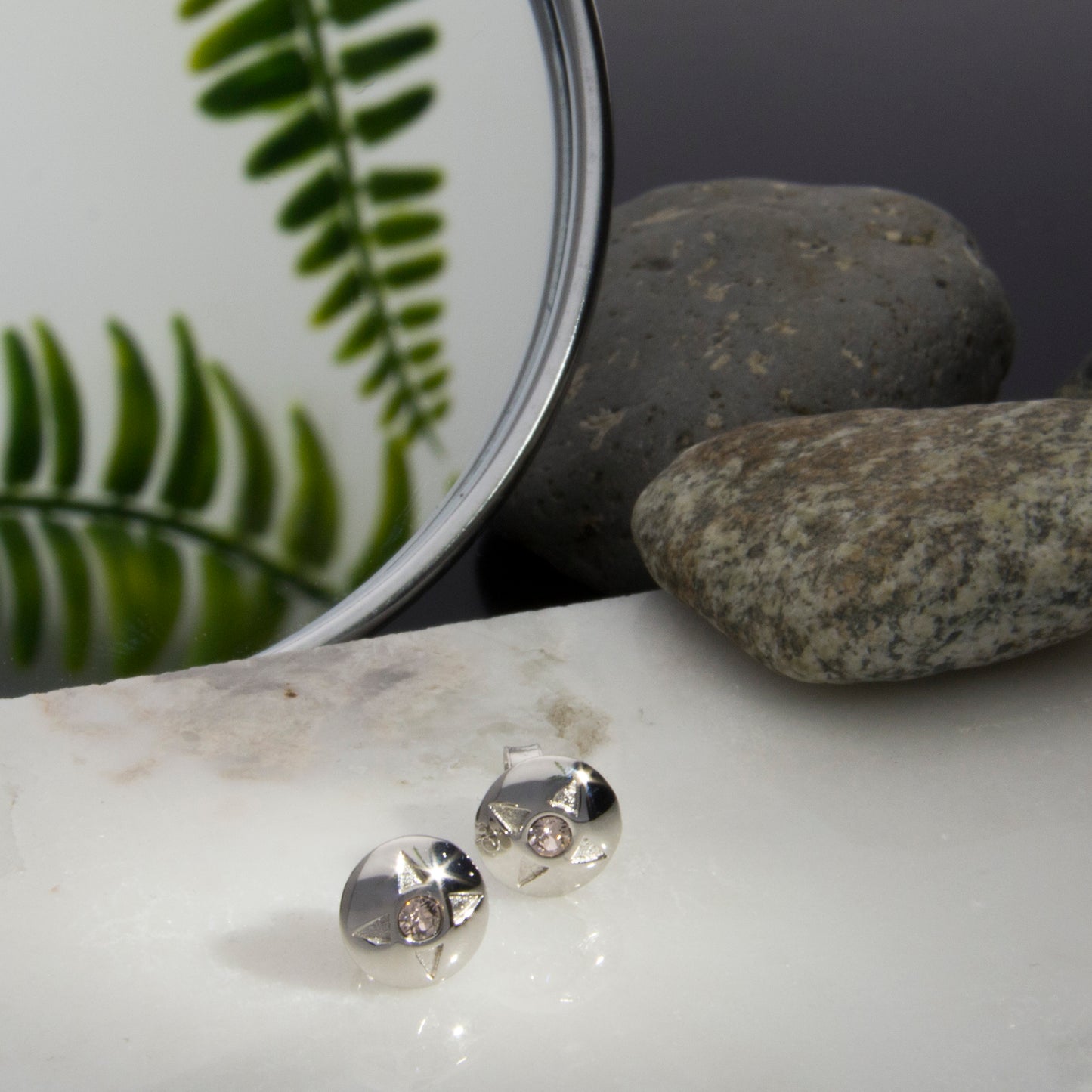 Broquel Estrella Baño De Rodio | Cristal Europeo Rosa