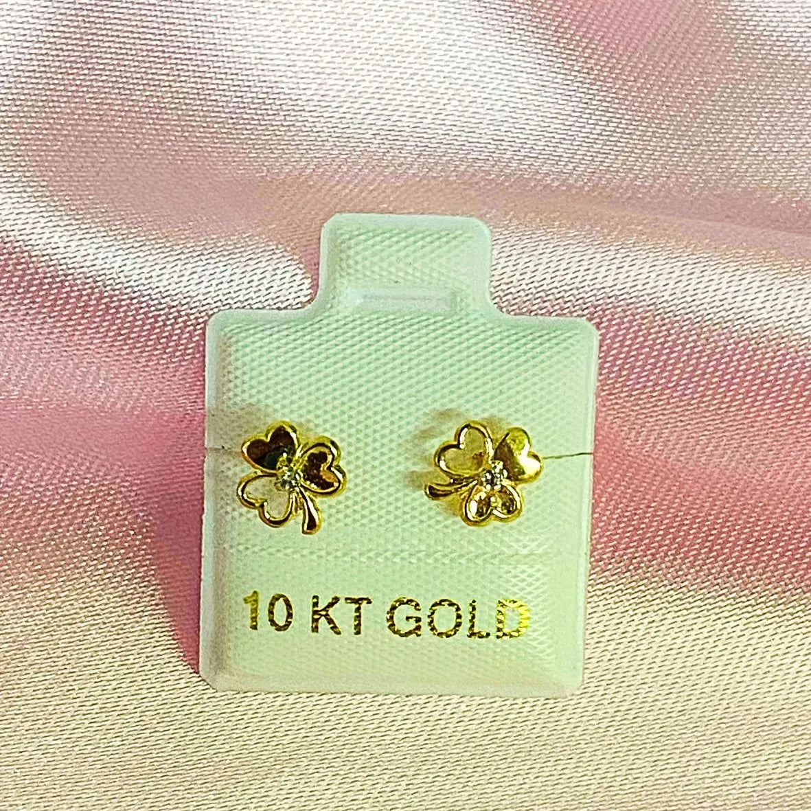 Broqueles Premium Trebol Oro 10k Ortiz Espinosa