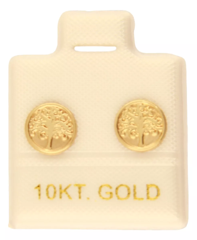 Aretes / Broquel Arbol De La Vida Oro 10k Ortiz Espinosa