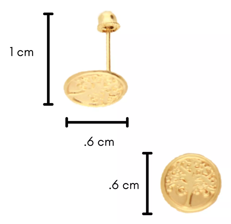 Aretes / Broquel Arbol De La Vida Oro 10k Ortiz Espinosa