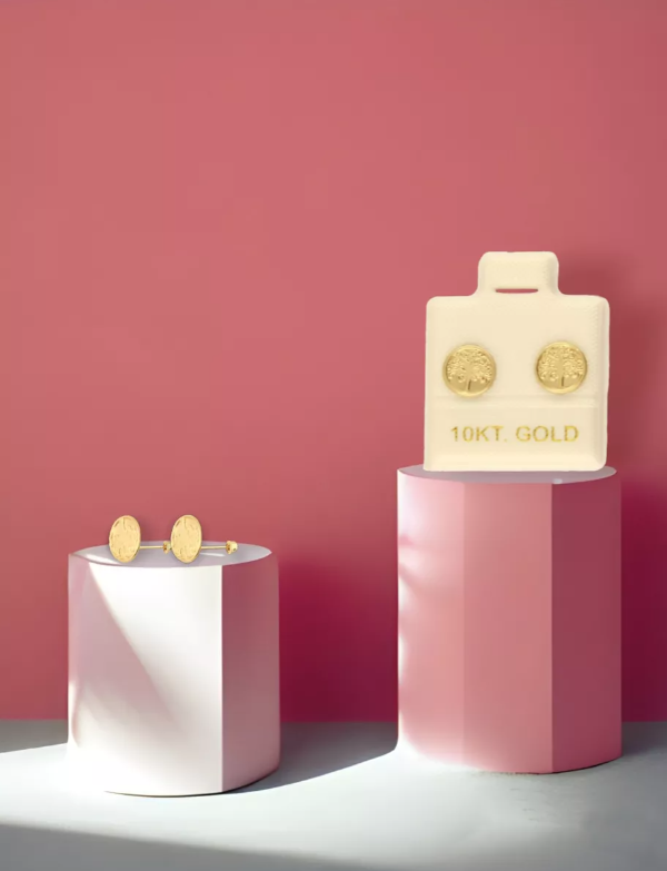 Aretes / Broquel Arbol De La Vida Oro 10k Ortiz Espinosa