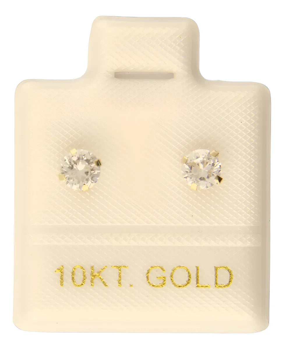 Broquel Oro 10k | Recto 3 Mm Swarovski