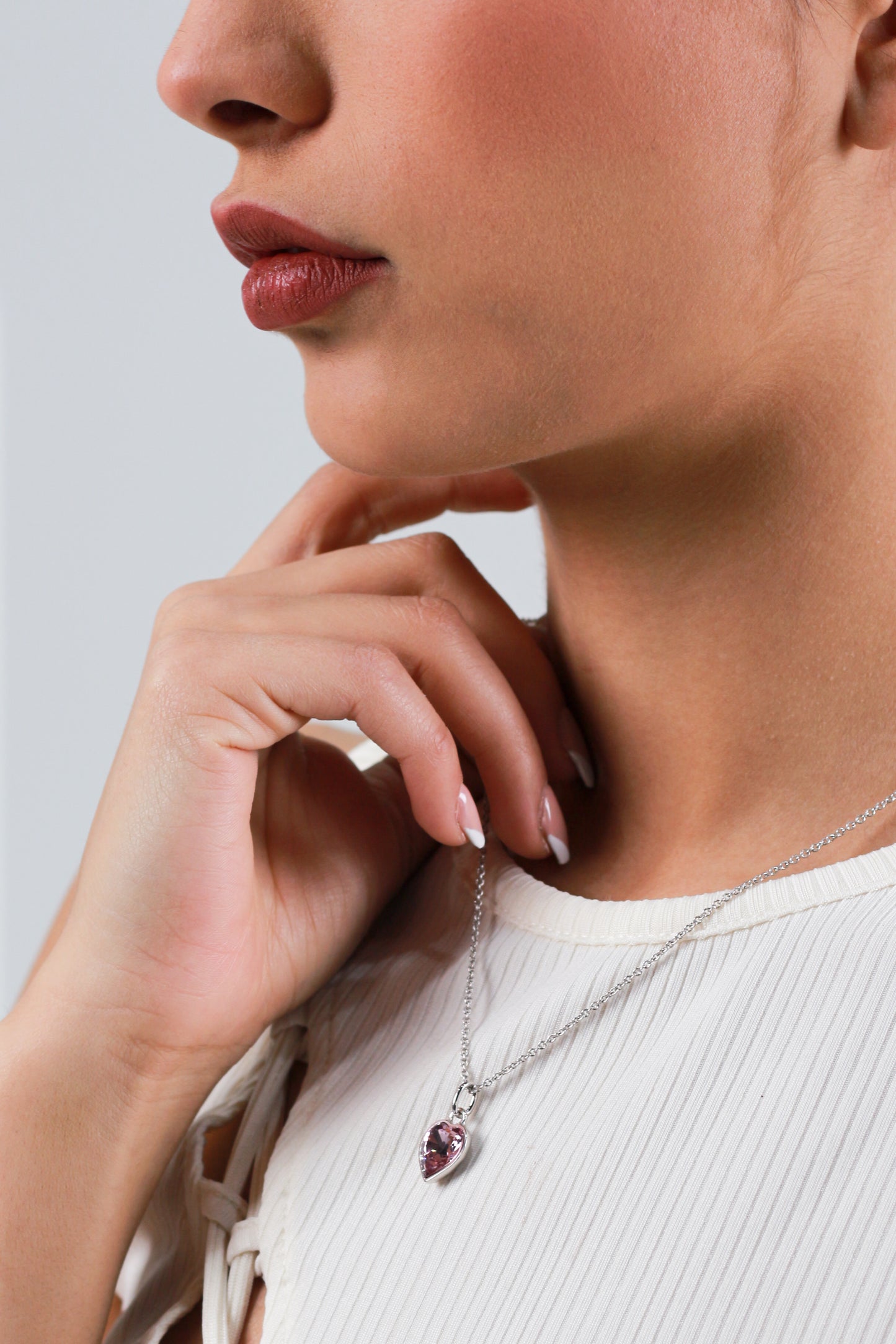 Collar Corazón | Baño de Rodio | Amathista
