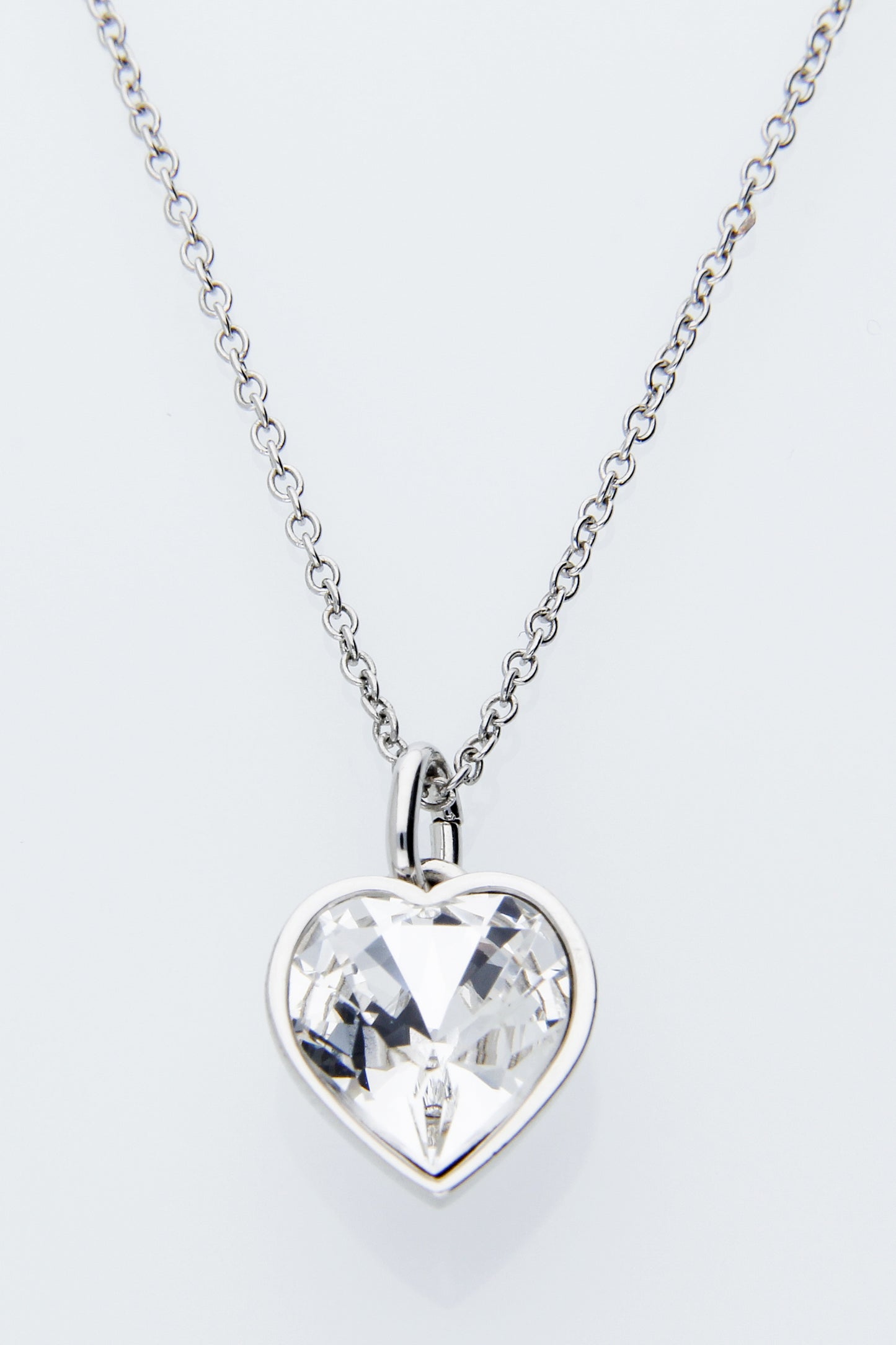 Collar Corazón | Baño de Rodio | Cristal