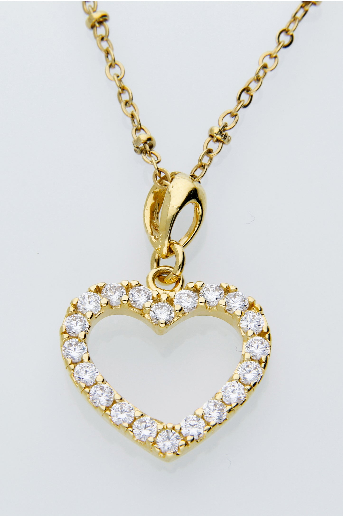 Collar Corazón Clásico | Baño de Oro | Zirconia