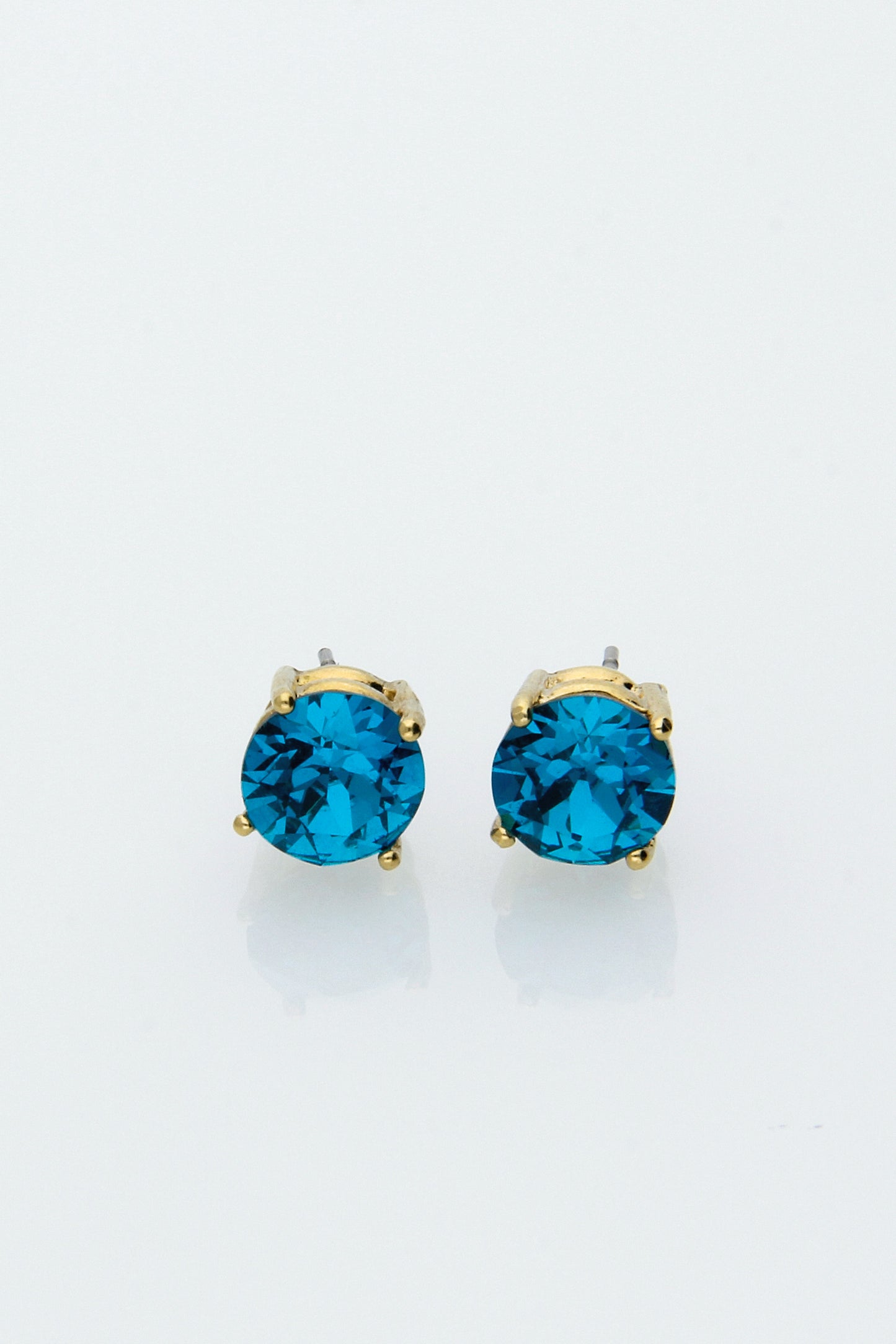 Broquel Solitario | Baño de Oro | Blue Zircone