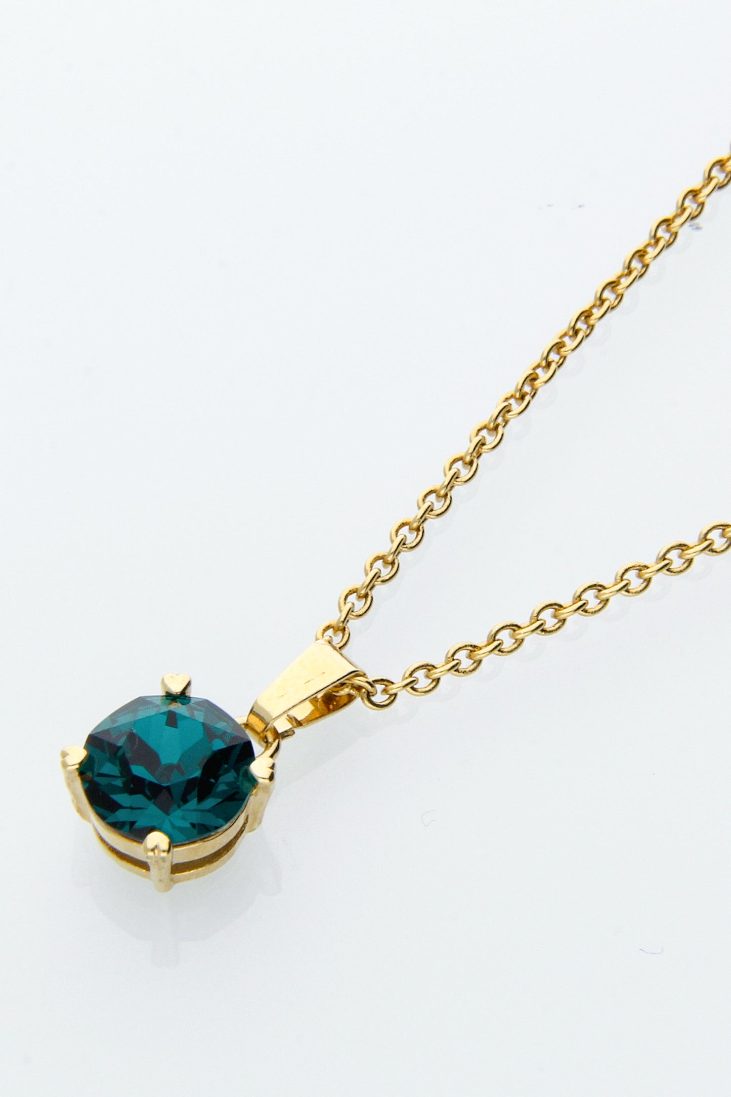 Collar Solitario | Baño de Oro | Emerald
