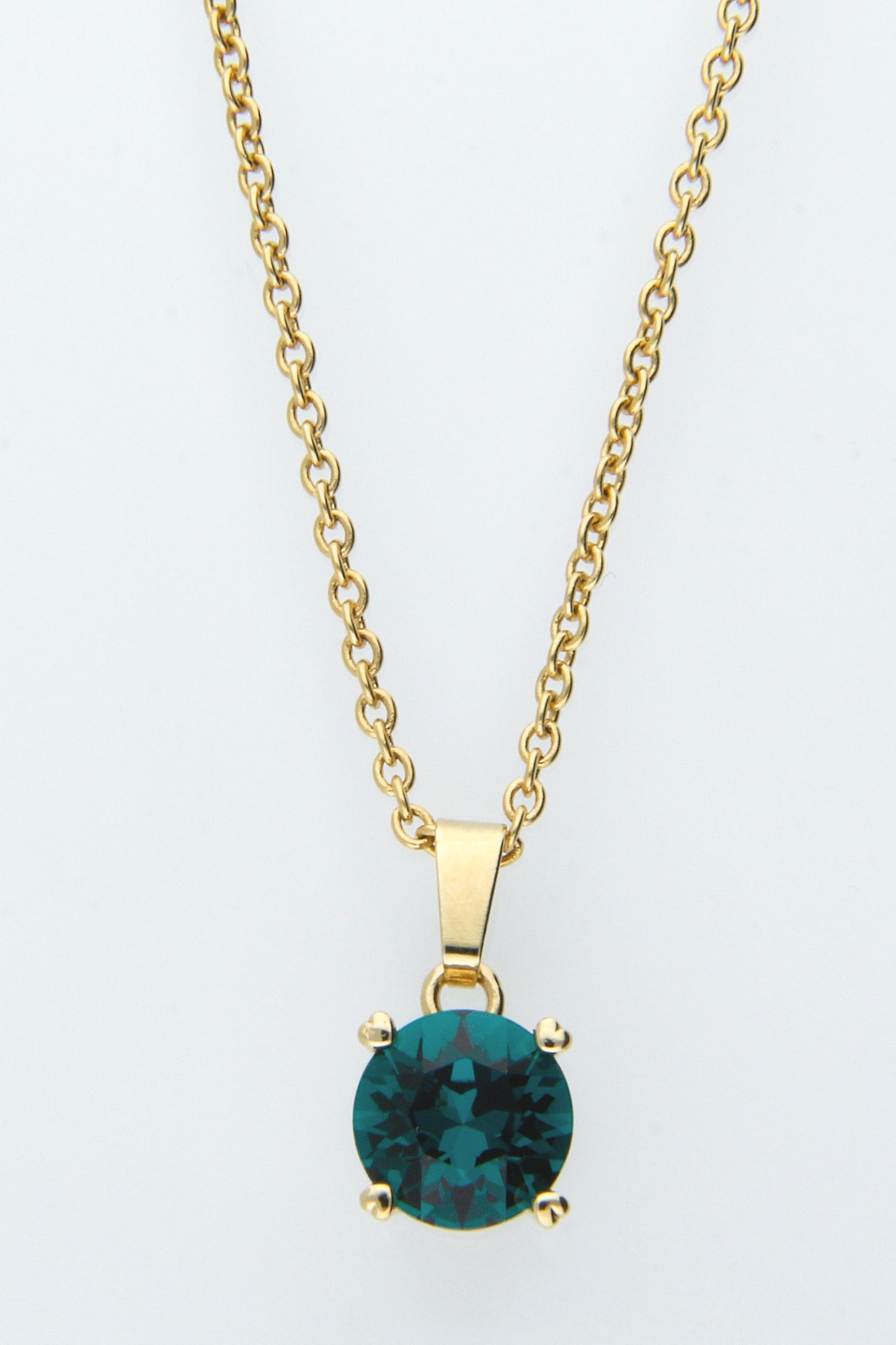 Collar Solitario | Baño de Oro | Emerald