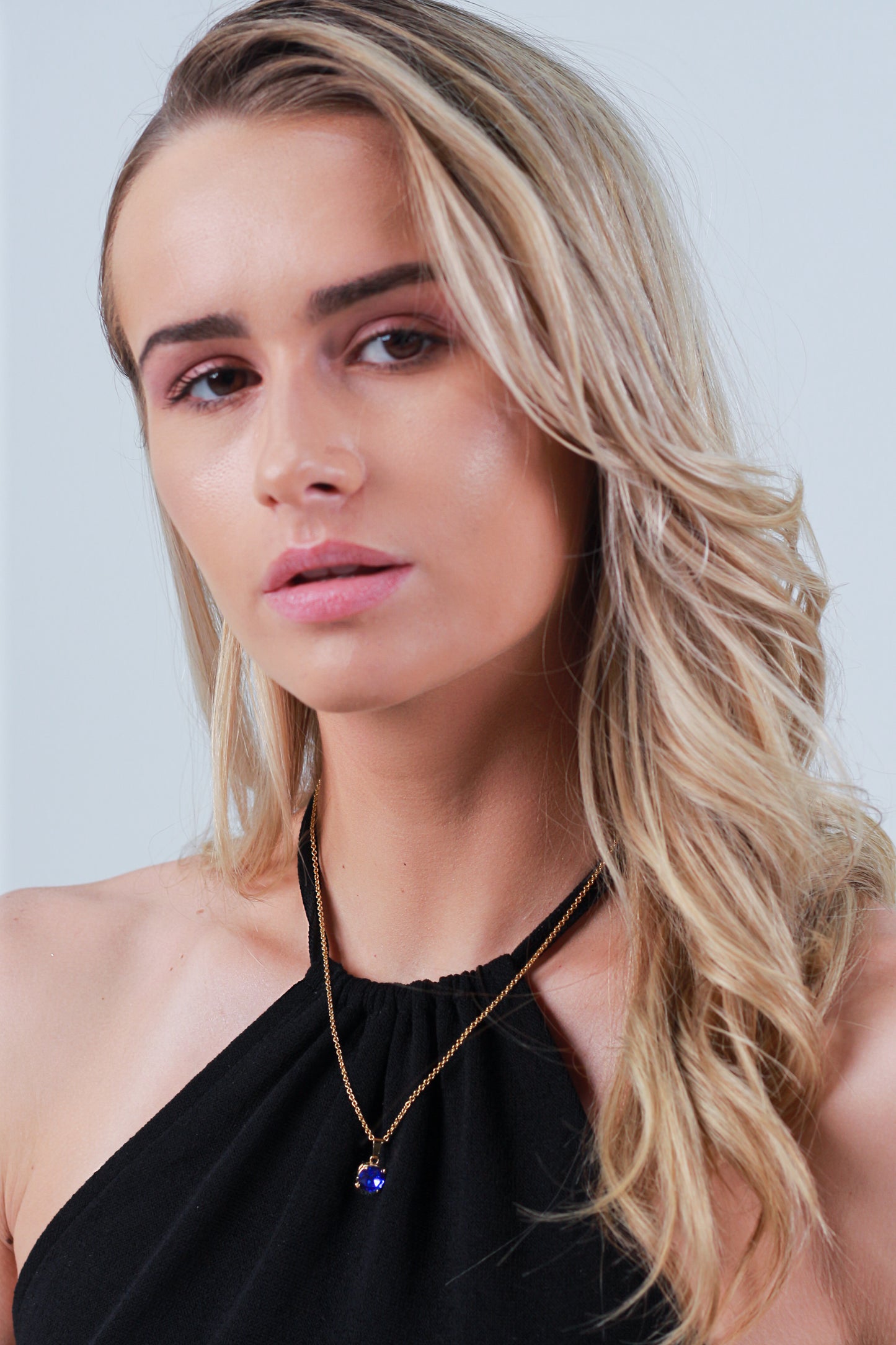 Collar Solitario | Baño de Oro | Majestic Blue
