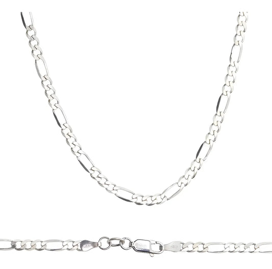 Ortiz Espinosa Collar Figaro De Plata 925 Medida 45cm X 3.0