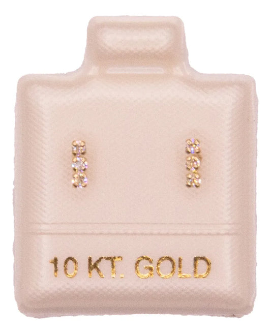 Ortiz Espinosa Broquel Tresillo S Oro10k Con Zirconia Blanco