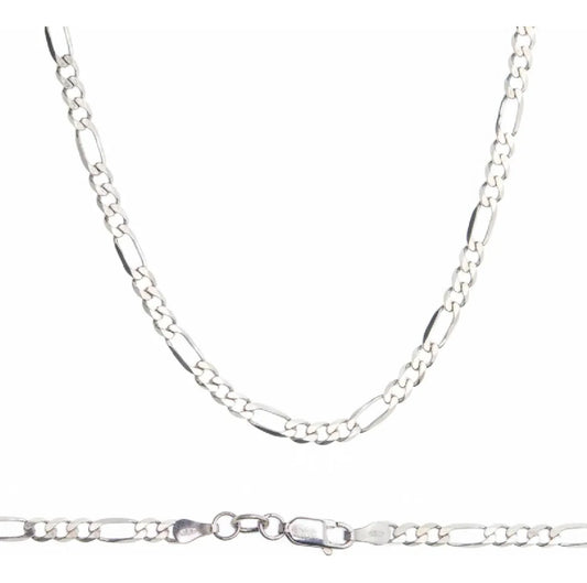 Ortiz Espinosa Collar Figaro De Plata 925 Medida 55cm X 3.0