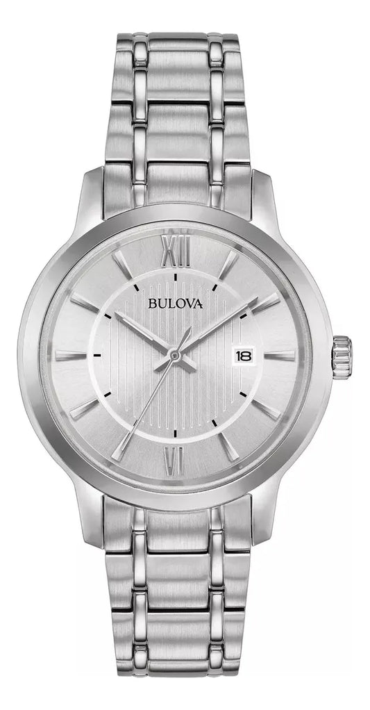 Reloj Bulova Corporate 96a000 Nuevo Original Para Hombre Color De La Correa Plateado Color Del Bisel Plateado Color Del Fondo Plateado