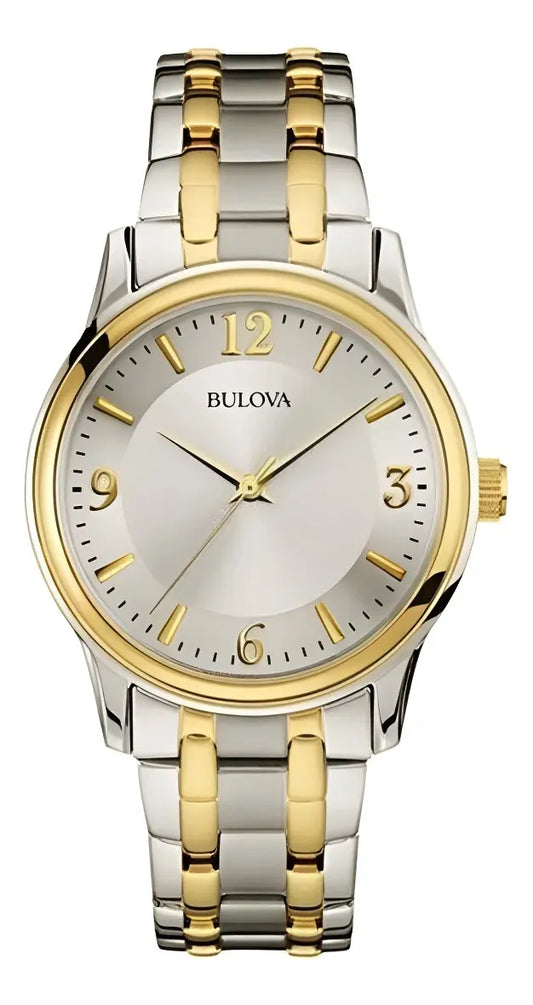 Reloj Bulova 98a150 Hombre Plateado Y Dorado