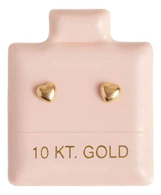 Broqueles De Oro 10k En Forma De Corazón - Elegancia Clásica