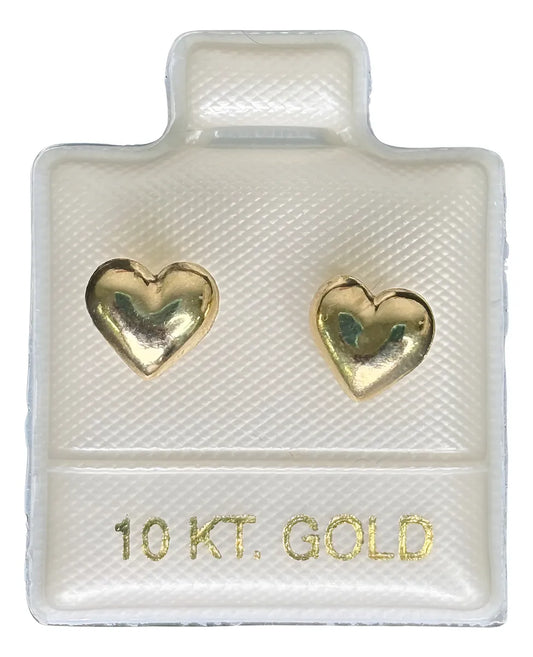 Broqueles De Corazón Medianos Oro 10k - Aretes Elegantes