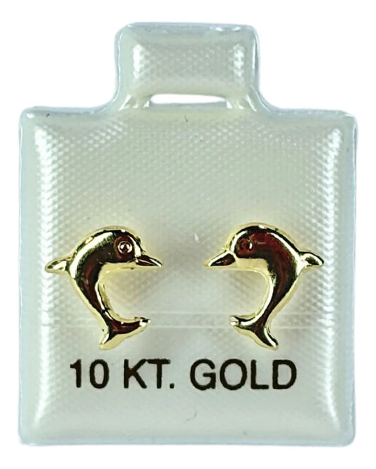Broqueles De Delfín Relleno Oro 10k | Joyería Marina