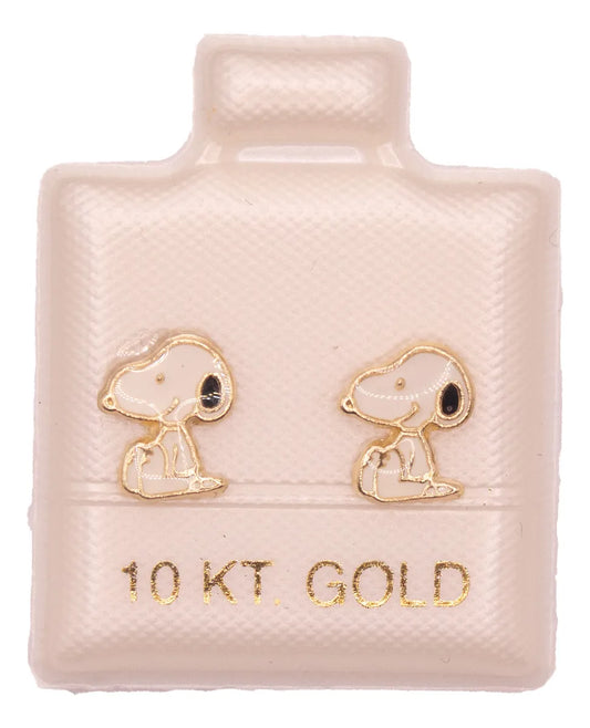 Broqueles De 10k Oro En Forma De Snoopy