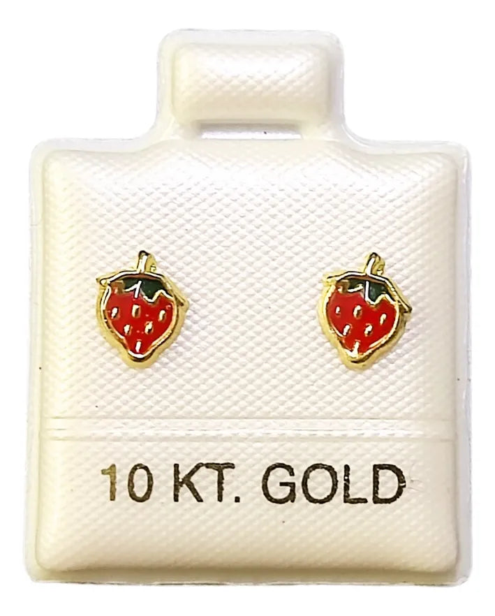 Broquel Oro 10k | Fresa Esmaltada