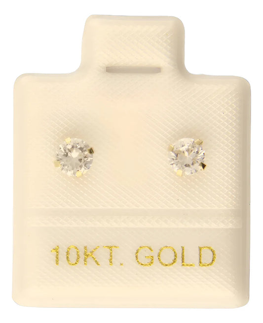 Broquel Oro 10k | Recto 3 Mm Swarovski