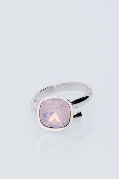 Anillo Cuadro | Baño de Rodio | Rose Opal