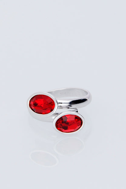 Anillo Doble Oval | Baño de  Rodio | Siam