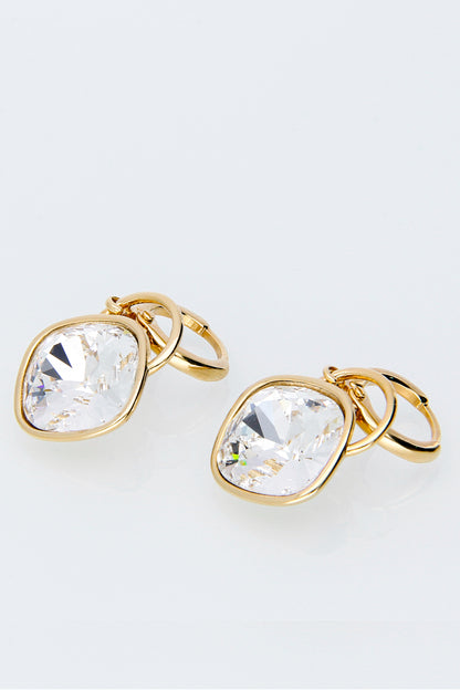Aretes Rombo | Baño de Oro | Cristal