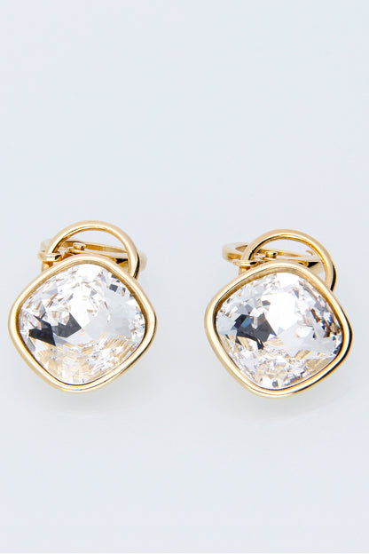Aretes Rombo | Baño de Oro | Cristal