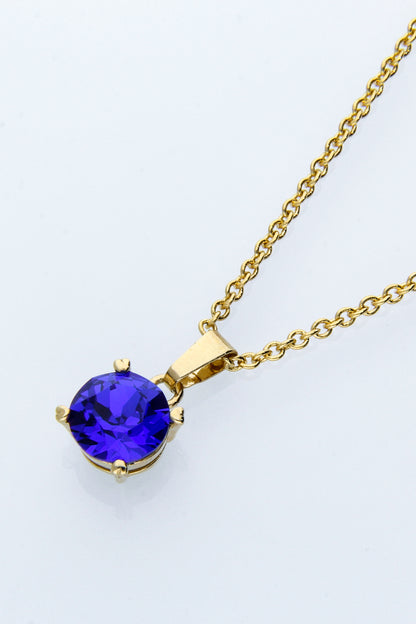 Collar Solitario | Baño de Oro | Majestic Blue
